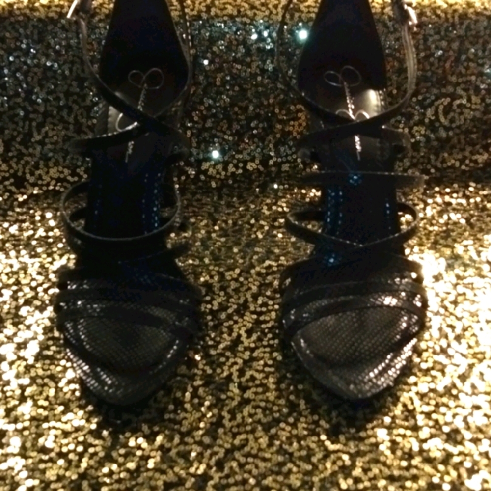 Black Sandal Pumps: Jessica Simpson